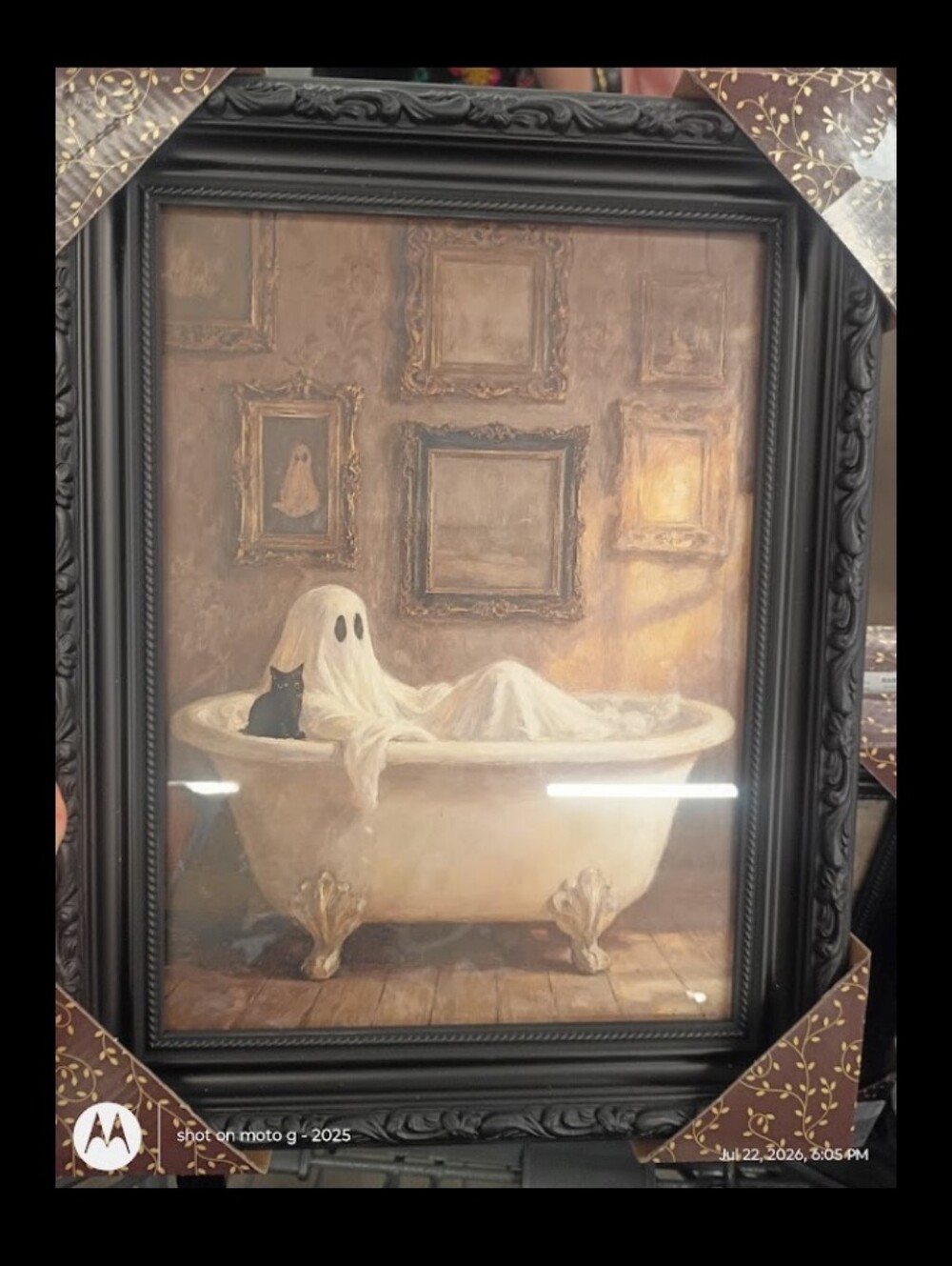 Ghost Bathtub Gold Grame Wall Art HomeGoods Halloween Summerween